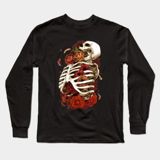 Cavity Skull Flower Long Sleeve T-Shirt